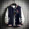 Männer Jacken 2023 Ankunft Baseball Casual Lose Top Mode Mantel Rippe Hülse Baumwolle Stickerei Logo Bomber Jacke