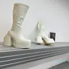 Luksusowy projektant Boot Nagie czarne rozciągliwe buty Obwód Rozciągliwa tkanina rozciąga górny materiał Botki na platformie na wysokim obcasie