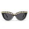 Солнцезащитные очки уникальные цветочные кристаллические кошачьи глаза для женщин Enw Fashion Vintage Diamond Shiny Sun Glasses Женские черные градиентные оттенки