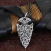 Chains Selling Vintage Ethnic Viking Compass Necklace Men Retro Zinc Alloy Arrow Pendant For Jewelry Gift Him