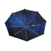Paraplu Melkweg Sterrenhemel Vrouwen Automatische Paraplu Parasol Drie Opvouwbare Regen Parapluie Outdoor Zon Bescherming Tool