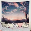 Wandtapijten Tapestry Anime Muur Achtergrond Anime Pretty Girl Sofa Wandbekleding Home Decor Decoratie Perzik Fluwelen Opknoping Doek R230710