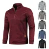 Hommes Pulls Hiver Polaire Col Roulé Swewatshirts Manteau Demi Fermeture Éclair Chaud Pull Qualité Mâle Mince Tricoté Laine 230711