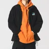 Kürk Kış Polar Sweatshirt Japon Sokak Giyim Kalın Stand Yakası Ceket Erkekler Giyim Haruku Günlük Hip Hop Çift Üstler