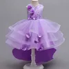 Kız Elbiseleri Yaz Yeni Trail Prenses Elbise Çiçek Çocuk Gösterisi Piyano Performans Elbise Sequin Çıkartma Moda 3-12 Yearshkd230712