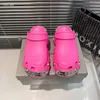 Fashion Women Sandals الصلبة في الهواء الطلق المضاد للانزلاق والمنزلقات المضادة للانزلاق إيطاليا كلاسيكية زيادة الشرائح الجلدية المطاطية المصممة Scuff Slippers EU 35-43