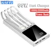 Wireless Power Bank 20000mAh Fast Charging Portable Charger Built Cables 4USB Digital Display External Battery for iPhone 14 Pro L230712