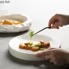 접시 중공 세라믹 디너 접시 스테이크 플레이트 가정 불규칙한 모양의 식기 스낵 요리 디저트 트레이 레스토랑 파스타