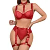 Set di reggiseni Babydoll sexy Reggiseno di pizzo e slip Set Prospettiva Costumi erotici del sesso Lingerie Intimo porno per le donne