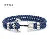 Bracciale Uomo Ancora in Nylon in Blu Navy e Ancora in Ottone L230704