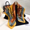 Scarves Fashion Summer Twill Silk Square Scarf For Women Print Printing Hijab Muslim Headband Bandana Shawl Beach Stoles Echarpe 2023