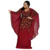 Afrikaanse Jurken voor Vrouwen Dashiki Afrikaanse Kleding Bazin Broder Riche Sexy Slanke Ruche Mouw Gewaad Avond Lange Dress268P