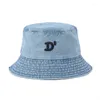 Berets Bucket Hat Women Denim Cap Spring Summer UV Protection Brim Sun Beach Accessory Holiday Windproof Fishing for Autumn