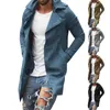 Men's Trench Coats Long Sleeved Mid Length Slim Fit Oversized Windbreaker Jacket 5xl Rain Big Mens Raincoat Leather