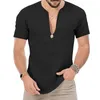 Fritidsskjortor för män Snygga badkläder Slim Fit T-shirt med V-ringad T-shirt för sommaren Pullover Topp i enfärgade Perfekta kläder för män