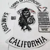 Conjunto de 14 peças preto Sons of anarchy Patches para roupas de motociclista de motocicleta Jaqueta Colete emblemas apliques adesivo Live to ride ba277i