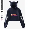 Dames Hoodies Sweatshirts Charli D'Amelio Crop Hoodie Dames Sexy Charli Damelio Merch Pullover IJskoffie Splash Cat Ears Hoodie Kort Sweatshirt Z230712