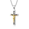 Pendentif Colliers Jésus Croix Collier Or / Noir Pistolet Plaqué En Acier Inoxydable De Mode Bijoux Religieux Pour Femmes Hommes Drop Delivery Pe Dhguv