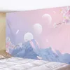 Arazzi Arazzo Ragazza Dipartimento di guarigione Fiore di ciliegio di montagna Cielo colorato Creativo astratto Moda Sfondo Decorazione Panno