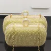 Avondtassen Shinny Glitter HardSurface Doos Elegante Vrouwelijke Bruiloft Schouder Pouch Banket Party Luxe Portemonnee 230711