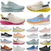 Diseñador New Hoka Clifton 9 Hokas Running Shoes Cyclamen Sweet Lilac Hombres Mujeres Hokas Bondi 8 Black White Mesh Runners Zapatillas de deporte 36-45