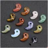 Charms 14X22Mm Natural Stone Magatama Pal Pink Quartz Crystal Chakra Reiki Healing Charm Pendants For Jewelry Necklace Marking Drop Dhuya