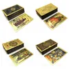 Spiele im Freien Aktivitäten Goldfolie Tarotkarten Goldplastik Weissagung 1 Deck 78 Karten Deck Hexenbrettspiel mit Reiseführer L752 230711