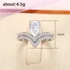 Anillos de boda 2023 conjunto creativo de gota de agua en forma de pera corona de anillo de circón con diseño avanzado sentido de lujo para mujer