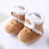 Premiers marcheurs hiver chaud né bottes bébé fourrure peluche semelle antidérapante chaussons de neige pour 6-15 mois garçons filles