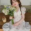 Kız Elbiseler Bebek Down-Down Yatak Pembe Sarı Kısa Kısa Puf Kolları Orta Kalf Prenses E815