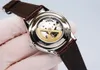 Moon Phase series, men's watch, equipped with the original 82S7 movement, using steel shell, sapphire glass mirror, luminous, Italian cowhide, diameter 40X11m