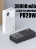 30000 mAh Power Bank PD 20 W Snel Opladen Outdoor Noodbatterij Draagbare Externe Reserve Extra Powerbank 20000 mAh QC3.0 L230712