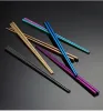 Glossy Titanium Gold-plated Chopsticks Colorful Stainless Steel Chopsticks Rose Gold Black Rainbow Square Chopsticks