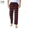 Pantalons pour hommes Automne Coton Plaid Dormir Droit Yoga Maison Décontracté