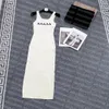 Women Long Knits Dress Letters Jacquard Knitted Dresses Spring Summer Designer Dress Sexy Sleeveless Dresses