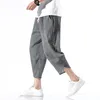 Pantaloncini da uomo Pantaloni casual di marca 2023 Moda estiva Pantaloni larghi in vita elastica in cotone Pantaloni corti da uomo Hip Hop Harem