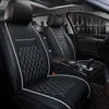 Upgrade 1 Sitz wasserdichter Autositzbezug Universal Leder Auto Vordersitzkissen Schutzpolster Matte mit Rückenlehne passend für die meisten Autoinnenräume