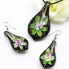 Collier Boucles D'oreilles Ensemble 1 Murano Murano Verre Bijoux Pendentif Boucle D'oreille Pour Femme Style Chinois À La Main Vert Fleur Cadeau Accessoires