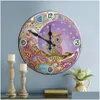 Diamond Painting New Products 5D Tin Clock Owl Embroidery Picture Of Rhinestone Home Wall Decor With Diamonds 201201 Drop Delivery G Dh8Kp