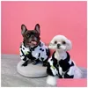 Hundebekleidung Trendy Plus Veet-Kleidung Herbst-Winter-Jacken Milchbedruckte Haustier-Kapuzenpullover Teddy Schnauzer Pomeranian Drop Delivery Home GA Dhe5V