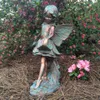 Trädgårdsdekorationer 165"H Emily Flower Fairy i bronspatina Hem uteplats Stor staty 230711