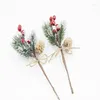 Decorative Flowers DIY Christmas Decoration Wreath Materials Xmax Tree Window Home Ornaments Accessories Cedar Rope Red Berry Bouquet