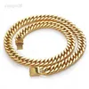 Pendant Necklaces 10mm Wide Men's Curb Cuban Necklace Chain Gold Color Stainless Steel Waterproof Necklaces Accesories for Men Jewelry HKD230712