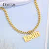 Pendentif Colliers DOREMI 5 MM Chaîne Cubaine Nom Personnalisé Collier Personnalisé En Acier Inoxydable Ancienne Lettre Anglaise Or Collier Pendentif Plaque Signalétique Cadeau 230711