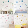 Other Decorative Stickers Watercolor Pink Balloon Bunny Cloud Wall Stickers for Kids Room Baby Nursery Room Decoration Wall Decals Boy and Girls Gifts PVC x0712