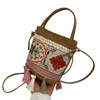 Evening Bags Vintage TasselEmbroidery Summer Shoulder Bag Retro Ethnic Style Crossbody For Women Girl Large Capacity Bucket