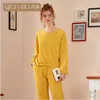 Indumenti da notte da donna 2023 Primavera Autunno Donna Casual Pigiama Set da donna in fibra di bambù Abito in cotone T-shirt a maniche lunghe da donna Pantaloni Vestiti