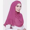 Ethnische Kleidung 180 70 cm Damen Islamischer Maxi Crinkle Cloud Chiffon Hijab Schal Einfarbiger Schal Muslimischer Langer Turban Stola Wrap Jilbab Kopftuch