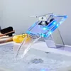 Küchenarmaturen Badezimmer Wasserfall Led Waschbecken Wasserhahn Glas Wasserfall Messing Waschbecken Wasserhahn Bad Mischbatterie Deck montiert Becken Waschbecken Mischbatterie x0712