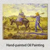 Ручная нарисованная текстурированная холст -искусство крестьянская пара, идущая на работу Винсент Ван Гог рисовать натюрморт